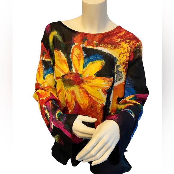 Chico’s L/XL ❤️ Stunning bright Tunic Chicos size 2 - Picture 1 of 16